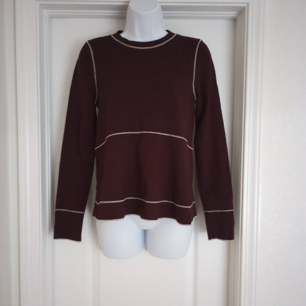 ME+EM Plum Peplum Long Sleeve Blouse Top